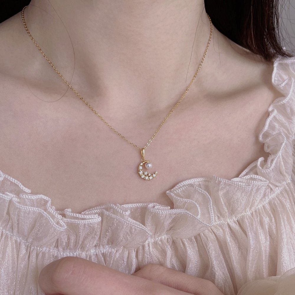 Zircon Moon Necklace